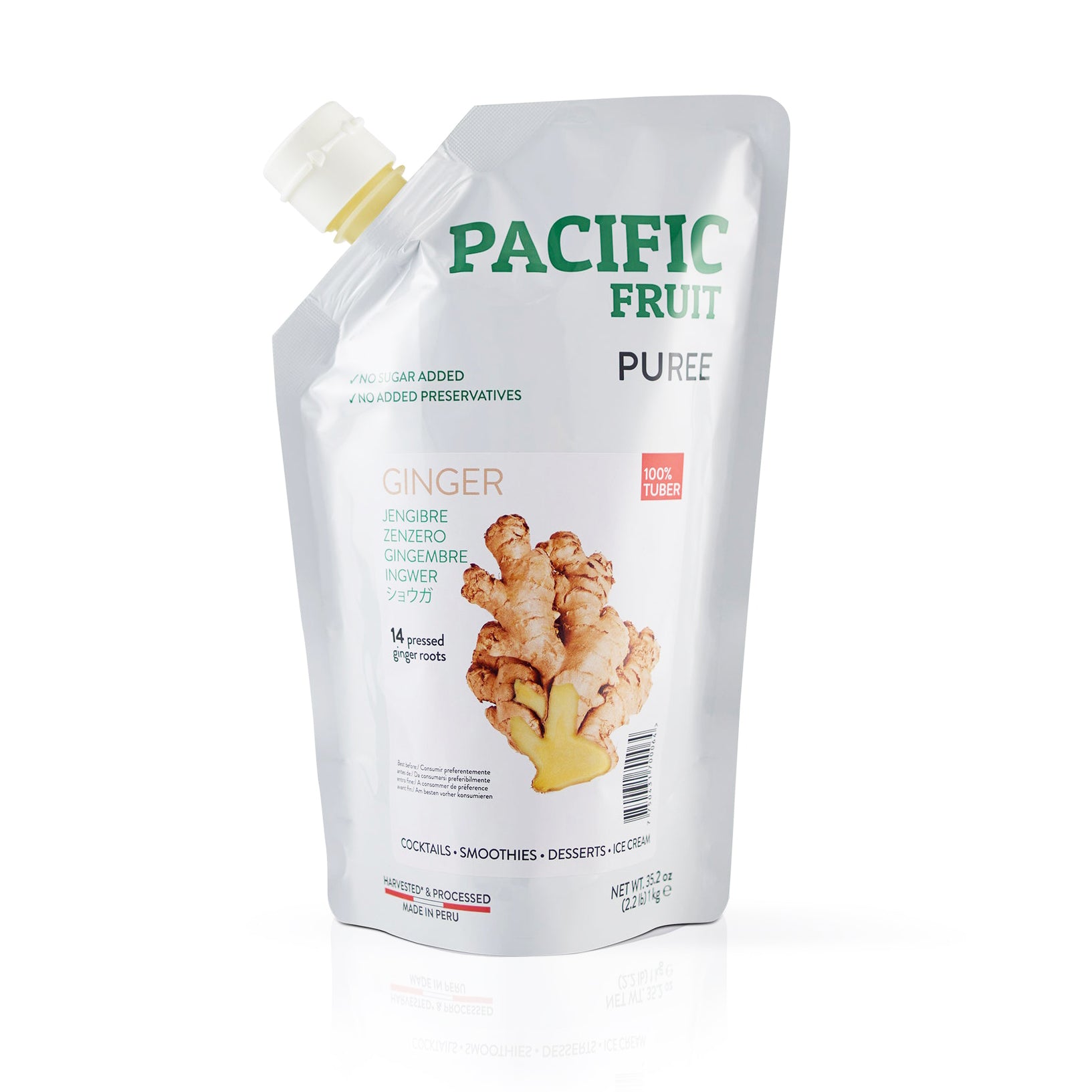 Pacific Fruit Ginger Puree packaging on a white background