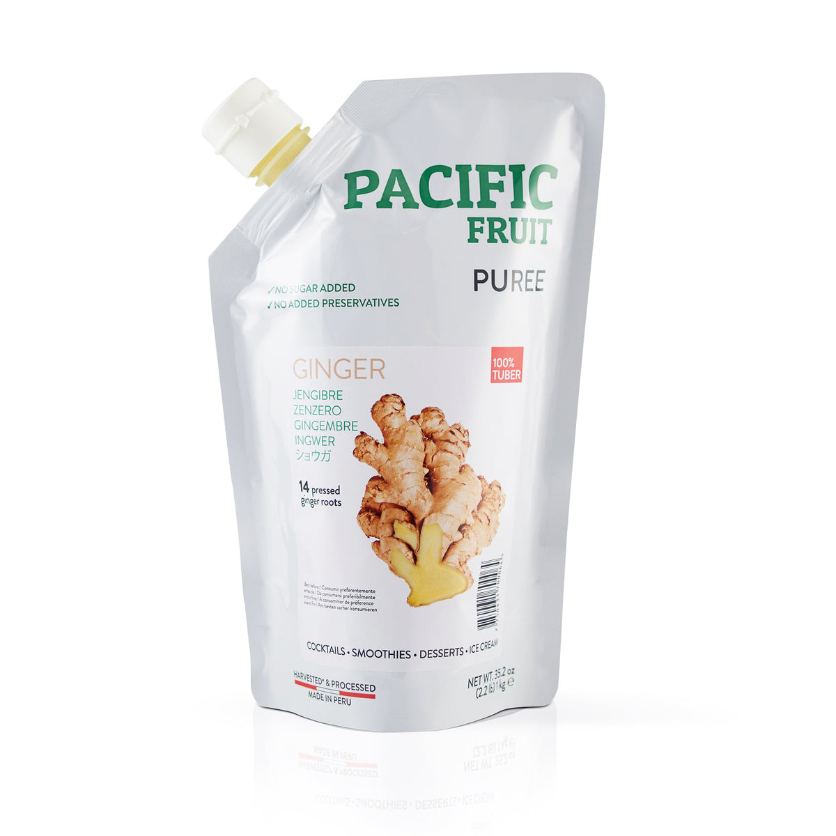 Pacific Fruit Ginger Puree packaging on a white background