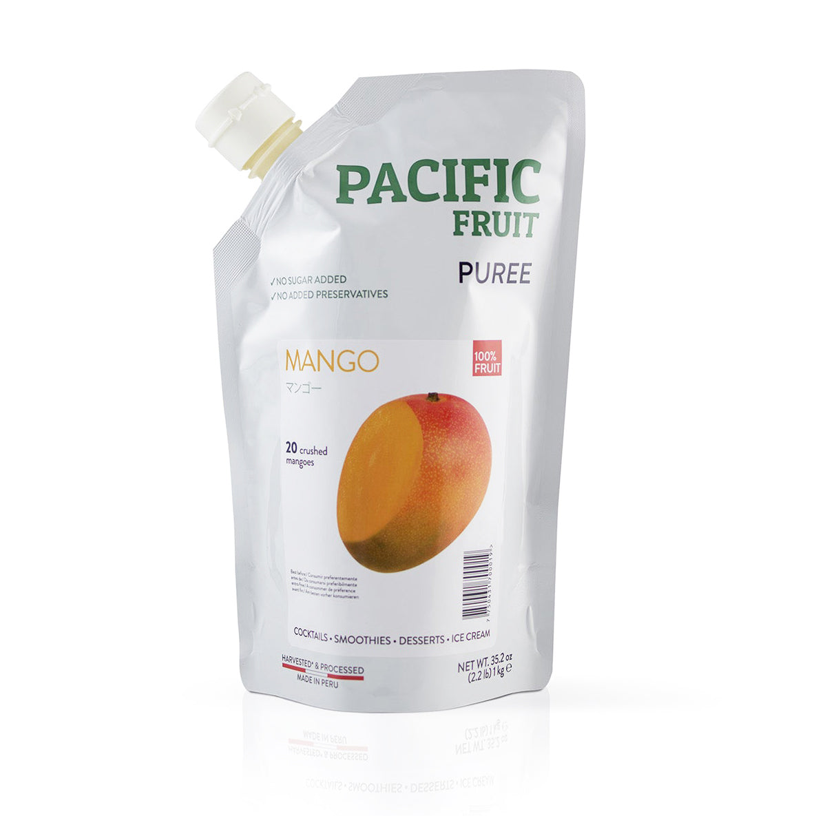 Pacific Fruit Mango Puree packaging on a white background