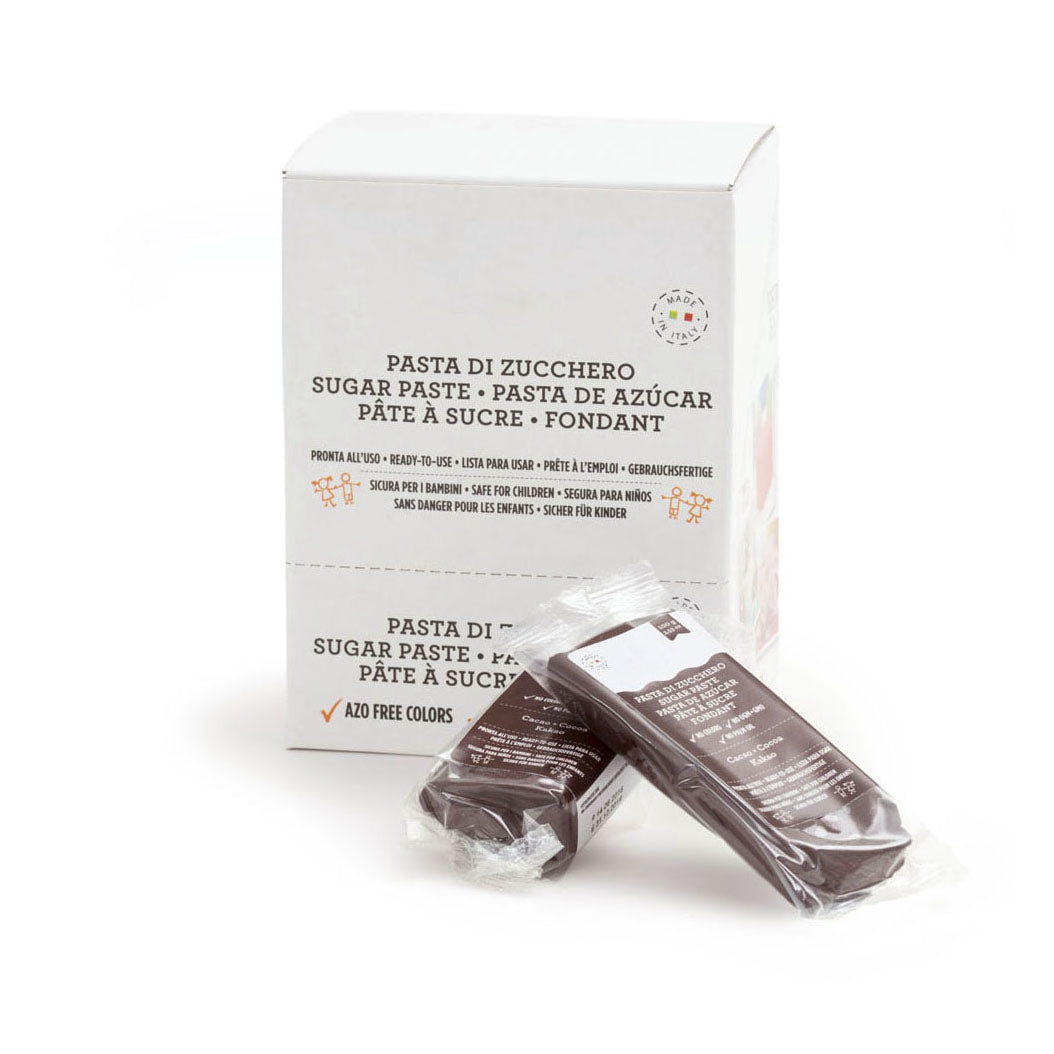 Cocoa Brown rolled fondant by Gusta Supplies for cake decorating, 100g pack