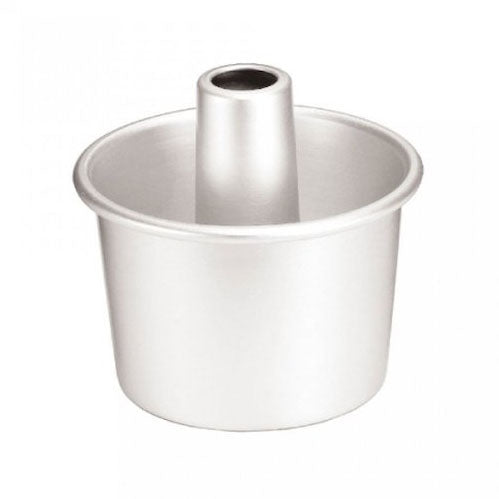 White sanneng chiffon cake mold on a white background