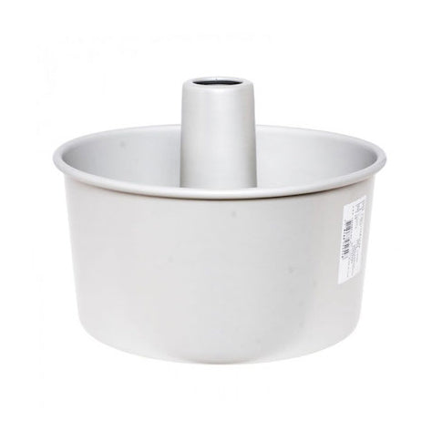 White Sanneng chiffon cake pan with a central tube on a white background