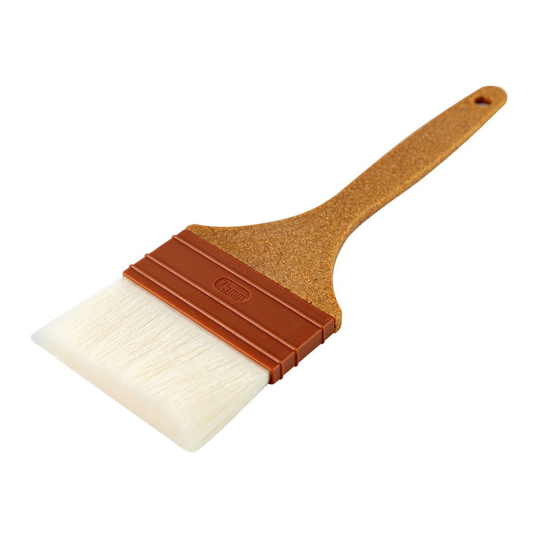 75mm Sanneng basting eco handle brush with wooden handle and white brush head on a white background