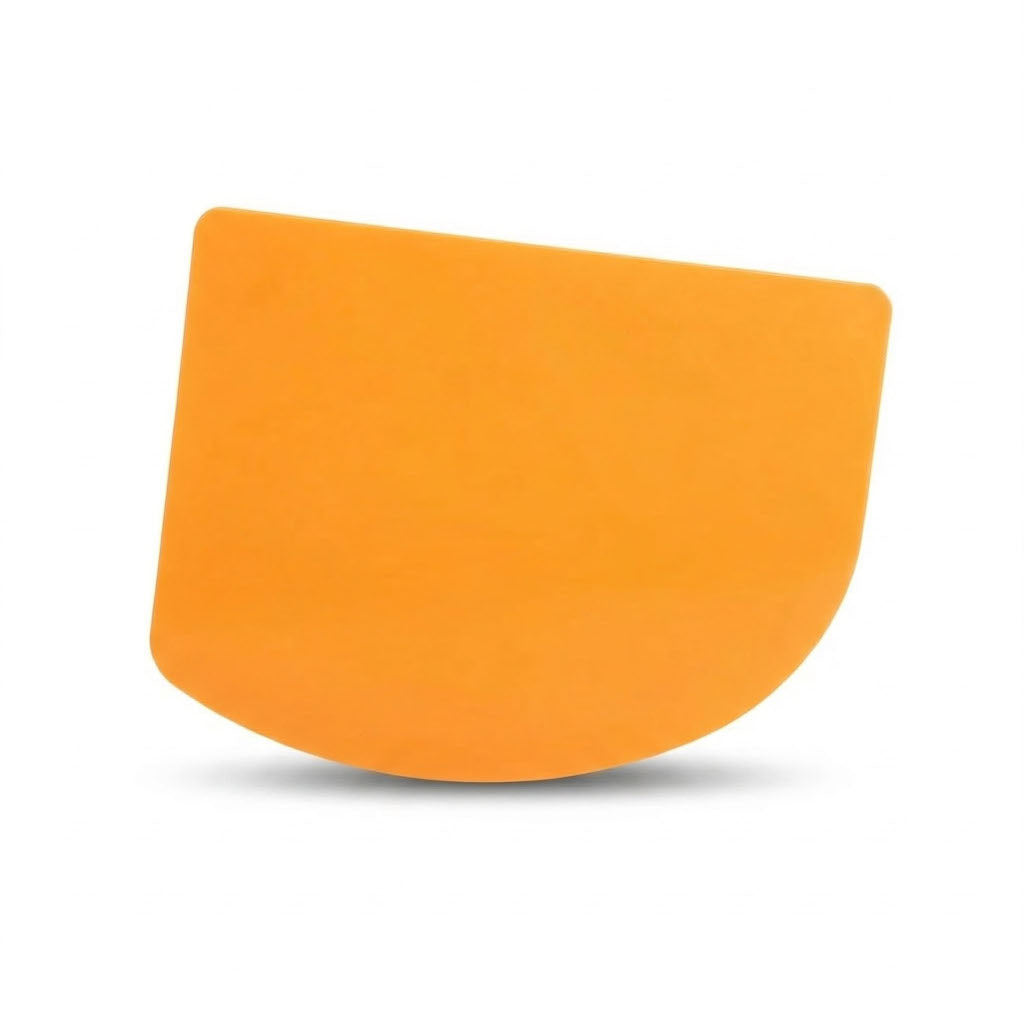 Orange half-moon shaped Sanneng SN4073 scraper on a white background