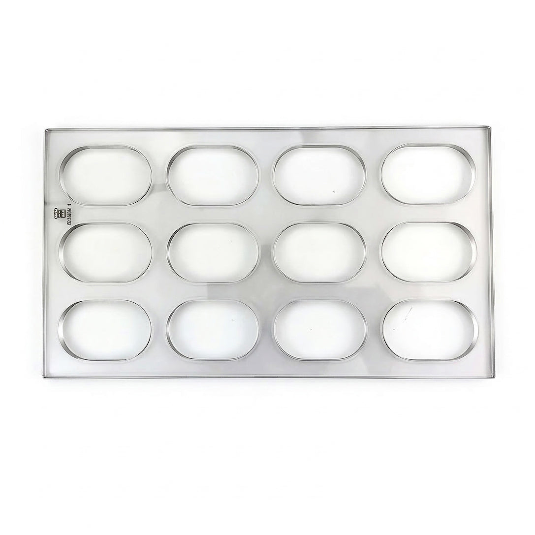 Sanneng Premium Acrylic Dacquoise Template, 12 Oval Cavities