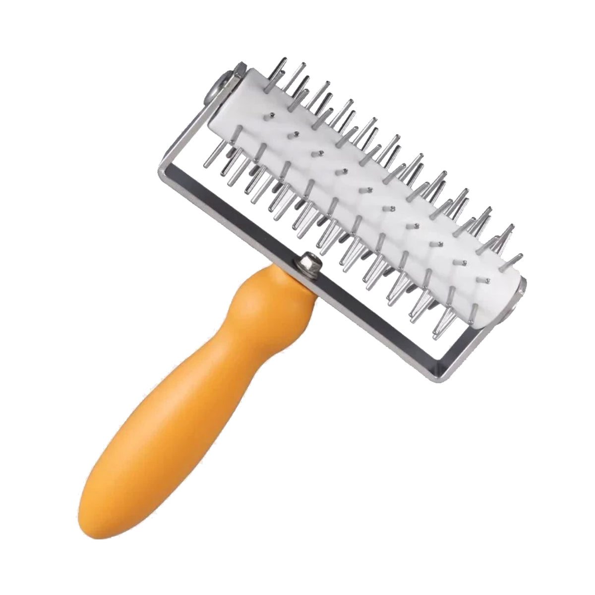 Sanneng roller docker with ergonomic handle and metal bristles on a white background