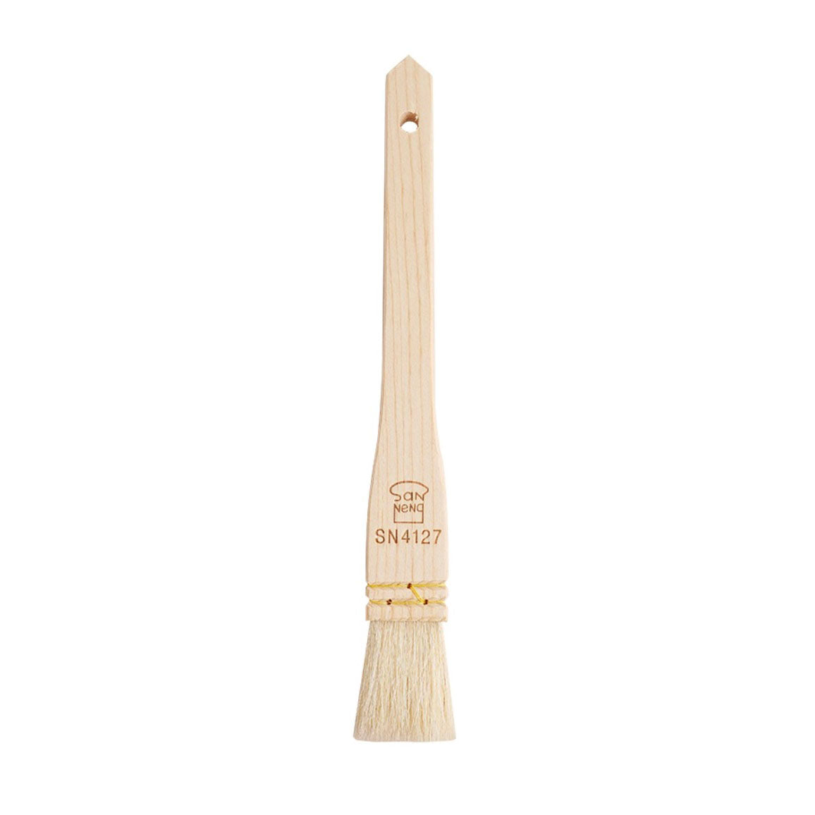Sanneng SN4127 wool pastry brush with wooden handle and bristle head on a white background