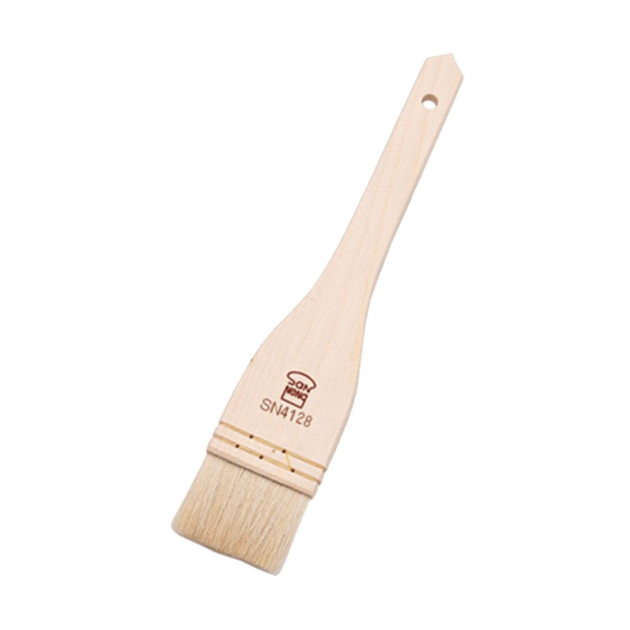 Sanneng SN4128 wool pastry brush with wooden handle and bristle head on a white background