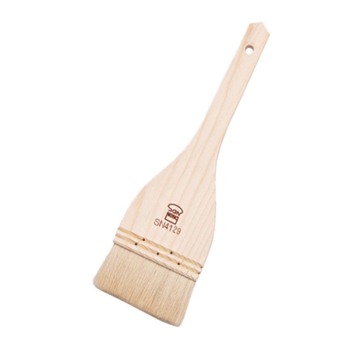 Sanneng SN4129 wool pastry brush with wooden handle and bristle head on a white background