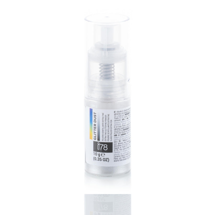 SILIKOMART Glitter Dust Silver Spray, Edible Luster Dust, 10 g