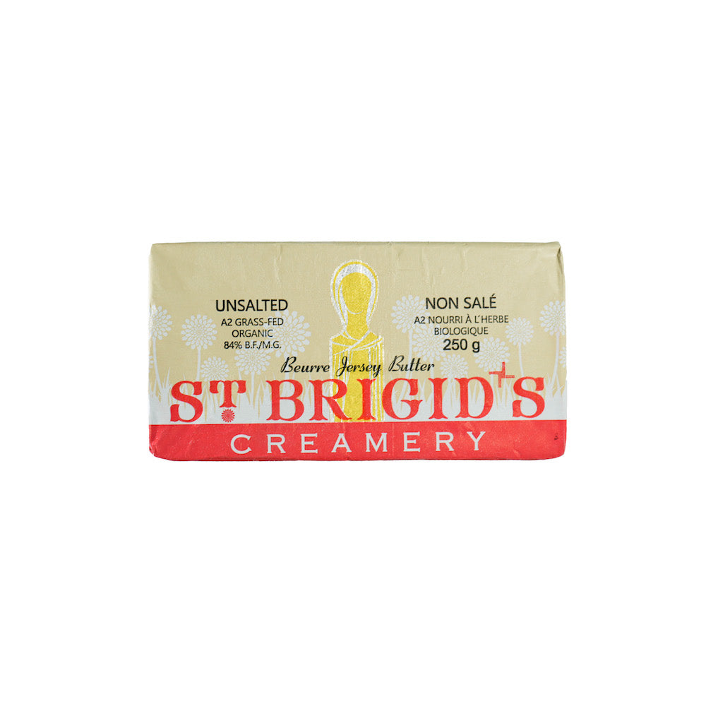 ST. BRIGID'S CREAMERY A2 Organic Unsalted Butter 84% Fat, 250g