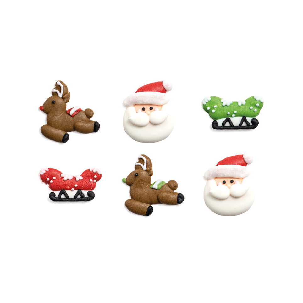 Santa Clause Sugar Decorations by Gusta Supplies – Handmade, 6 pcs