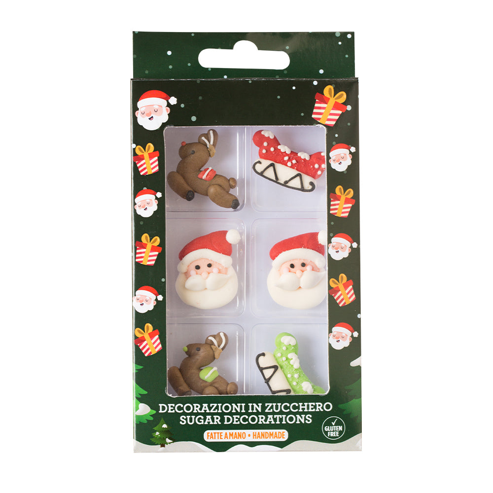 Santa Clause Sugar Decorations by Gusta Supplies – Handmade, 6 pcs