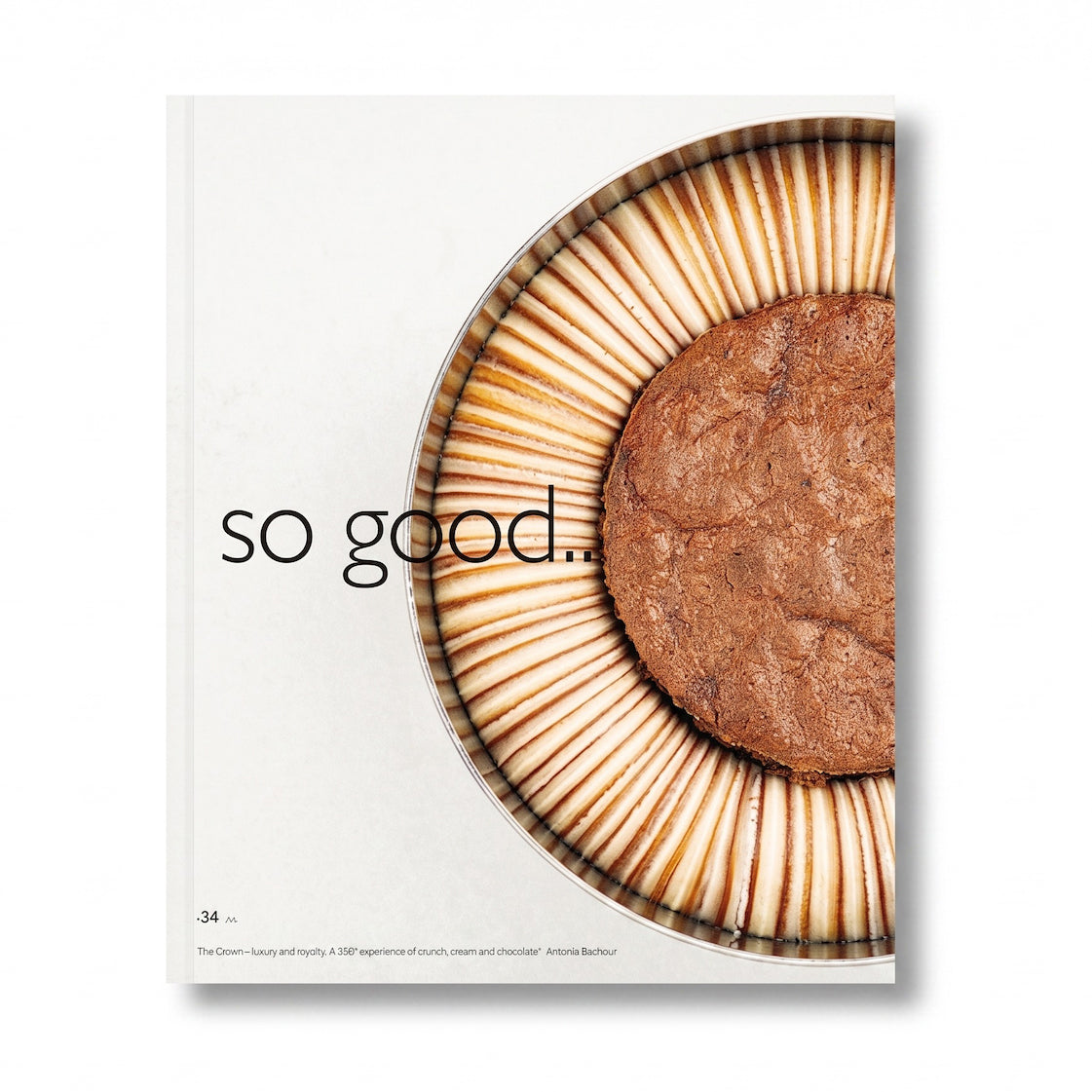 Biscuit in a round cookie cutter with 'so good' text on a white background