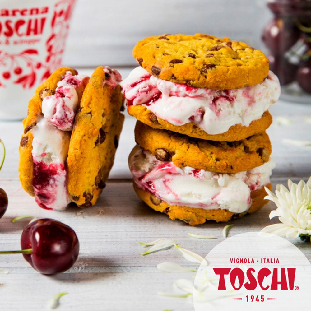 TOSCHI Amarena Candied Sour Black Cherries in Syrup, 1kg