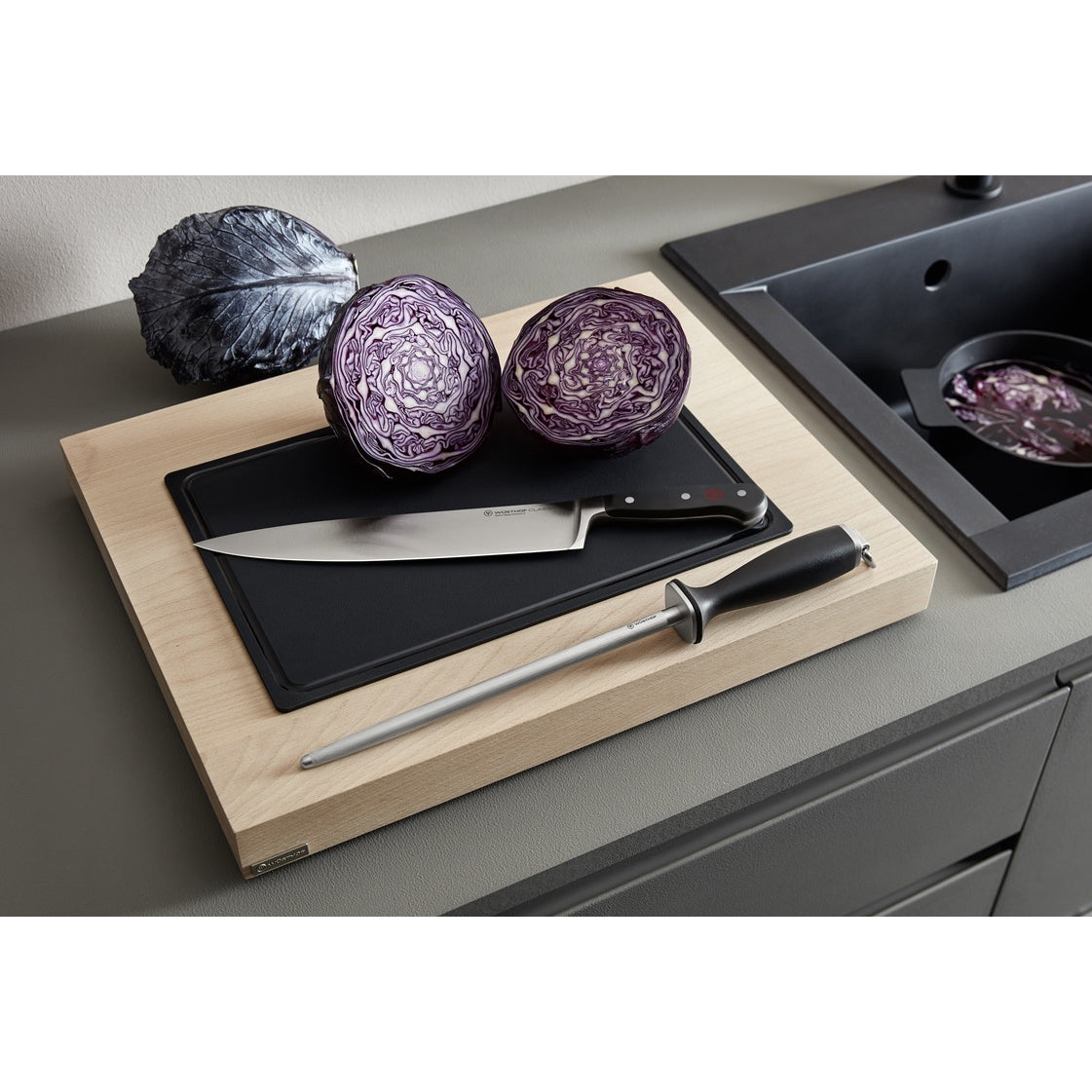 WUSTHOF Flexible TPU Cutting Board – Black, 15 x 9.8 in (38 x 25 cm)