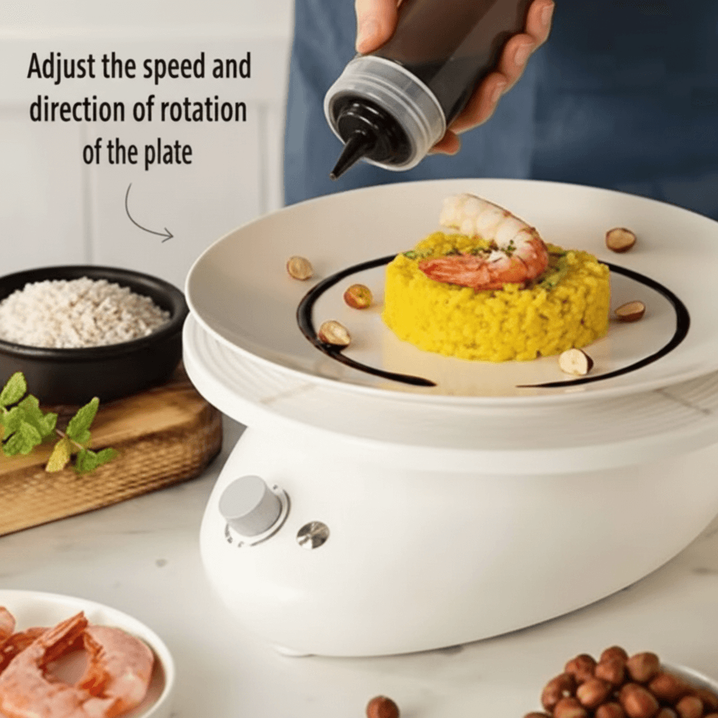 Electric Turntable with Silicone Plate, 28 cm