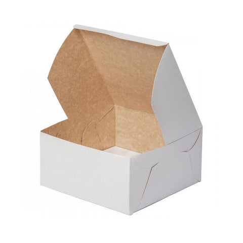 10" White Paper Kraft Cake Box, per box - Gusta Supplies