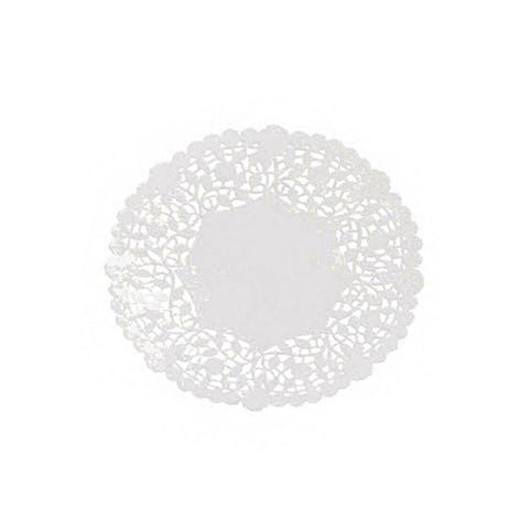 6" White Paper Lancaster Doilie with Lace