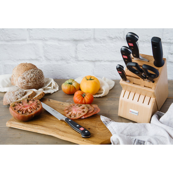 WUSTHOF Classic Natural Beech Knife Block with 6 Classic Pieces