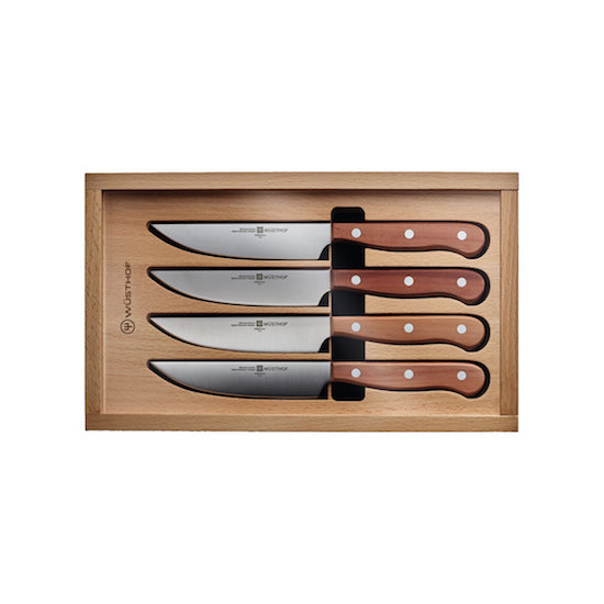 Wusthof 4 Piece 4.5'' Plum Wood Handle Steak Knife Set