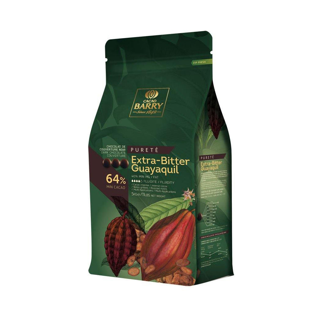 CACAO BARRY Extra-Bitter Guayaquil 64%, Dark Chocolate Couverture