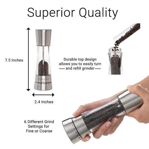 COLE & MASON Derwent S/S Pepper Mill