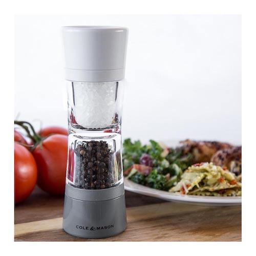 COLE & MASON Lincoln White & Grey Duo Pepper & Salt Mill