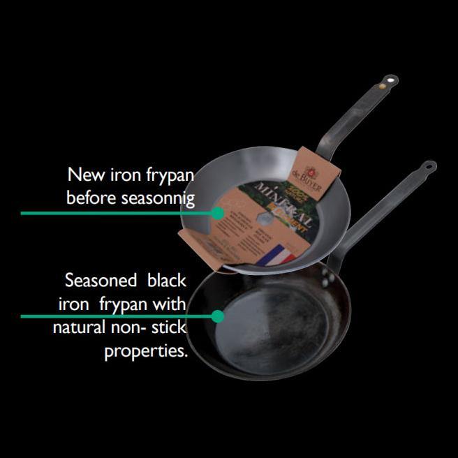 DE BUYER Mineral B Country Frypan with Handle, 12.5"/32cm - Gusta Supplies