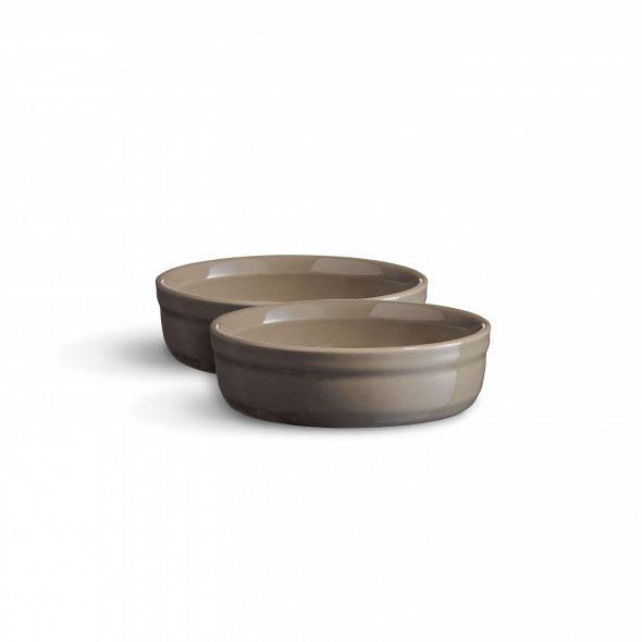 EMILE HENRY 2-piece Ceramic Creme Brulee Ramekin Dish