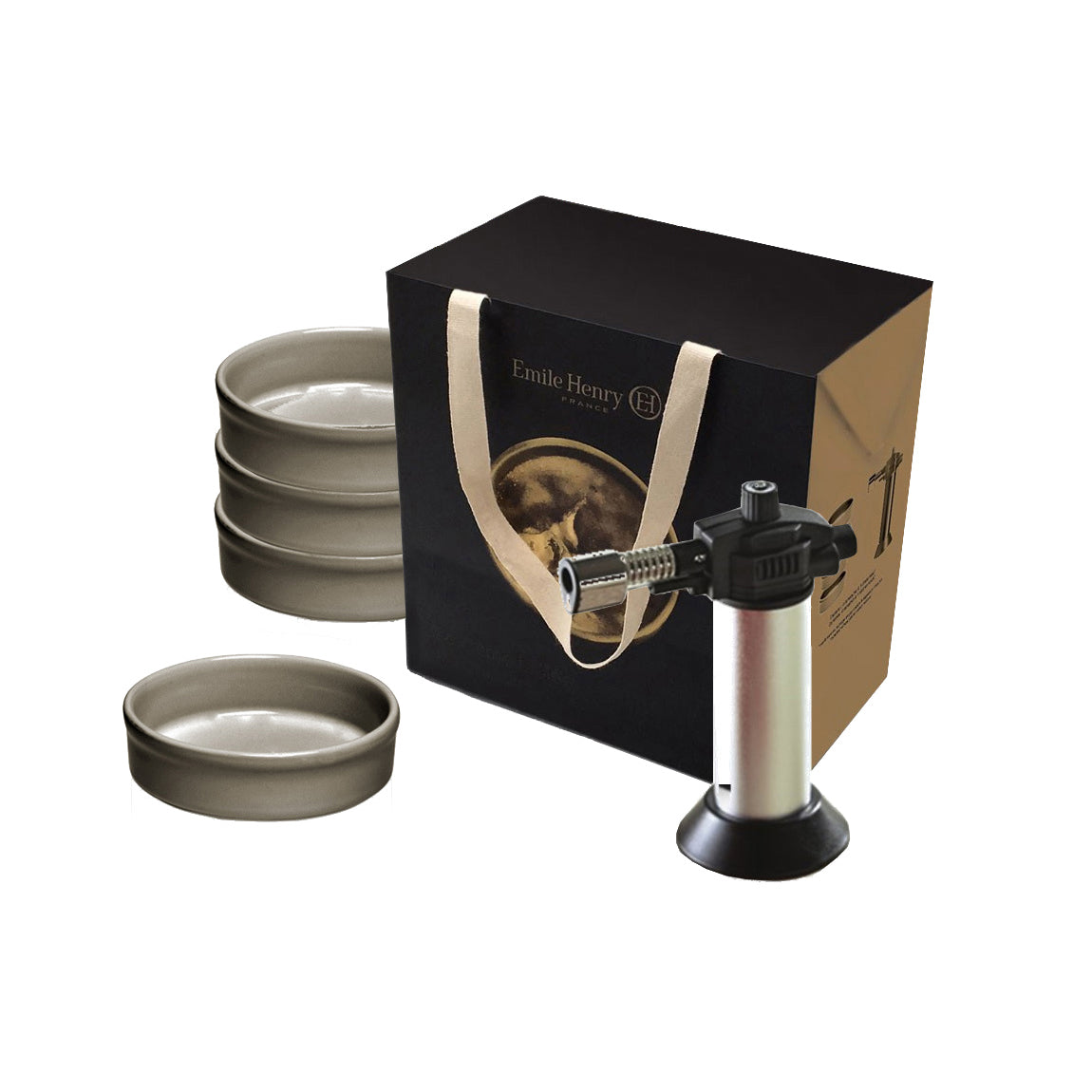 EMILE HENRY 5-piece Ceramic Creme Brulee Set