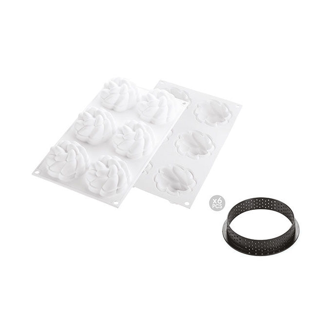 SILIKOMART Fleur Tart Ring Kit (Silicone Mould + Rings)