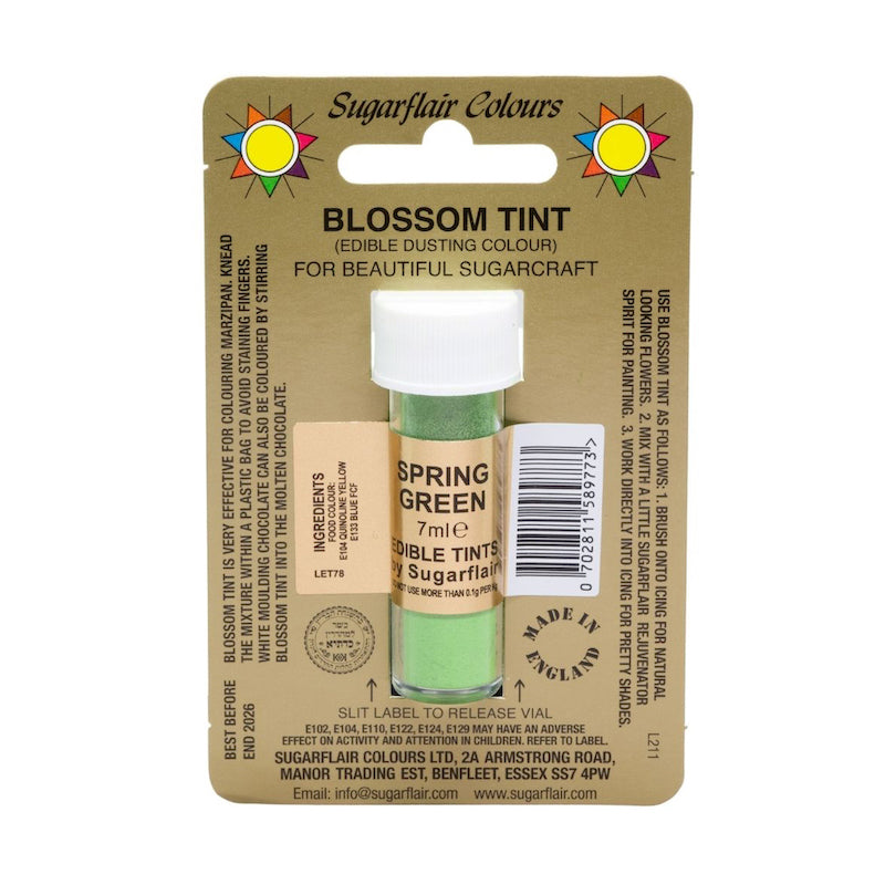 SUGARFLAIR Spring Green Edible Blossom Tint Dusting Colours, 7ml