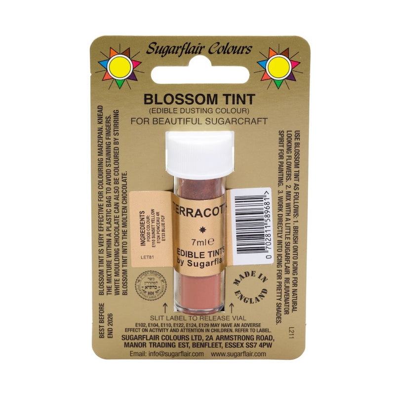 SUGARFLAIR Terracotta Edible Blossom Tint Dusting Colours, 7ml