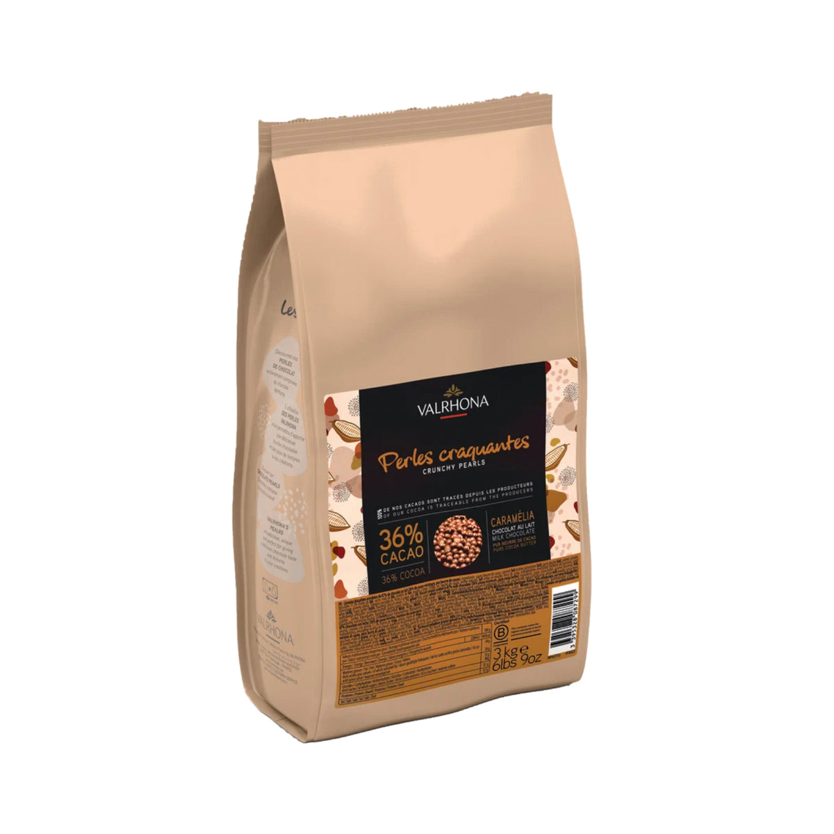 VALRHONA Caramelia 36%, Crunchy Milk Chocolate Pearls