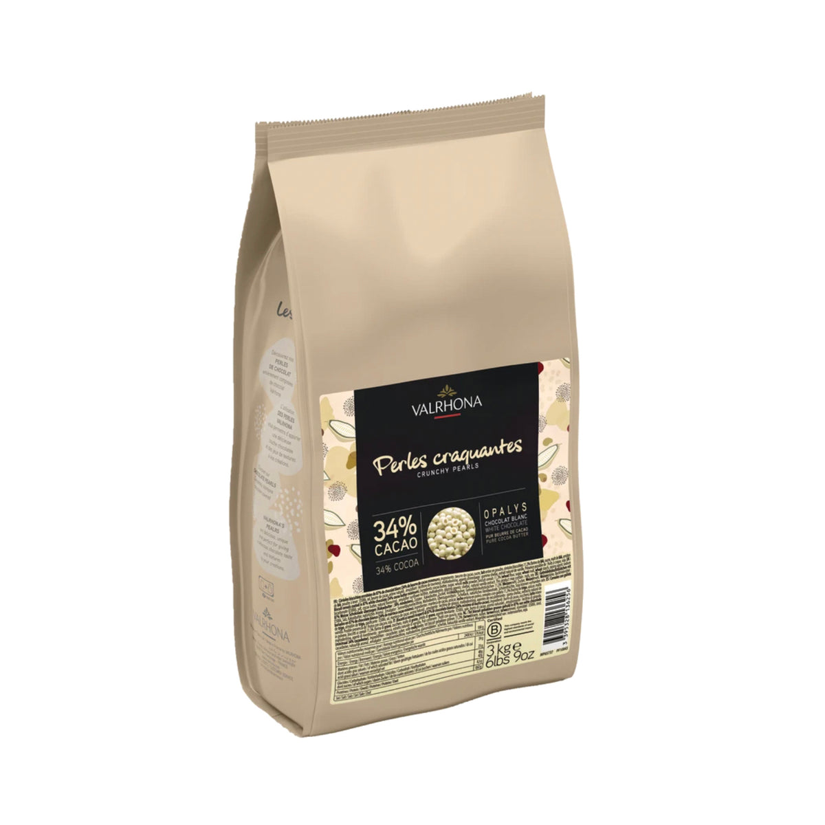 VALRHONA Opalys 33%, Crunchy White Chocolate Pearls