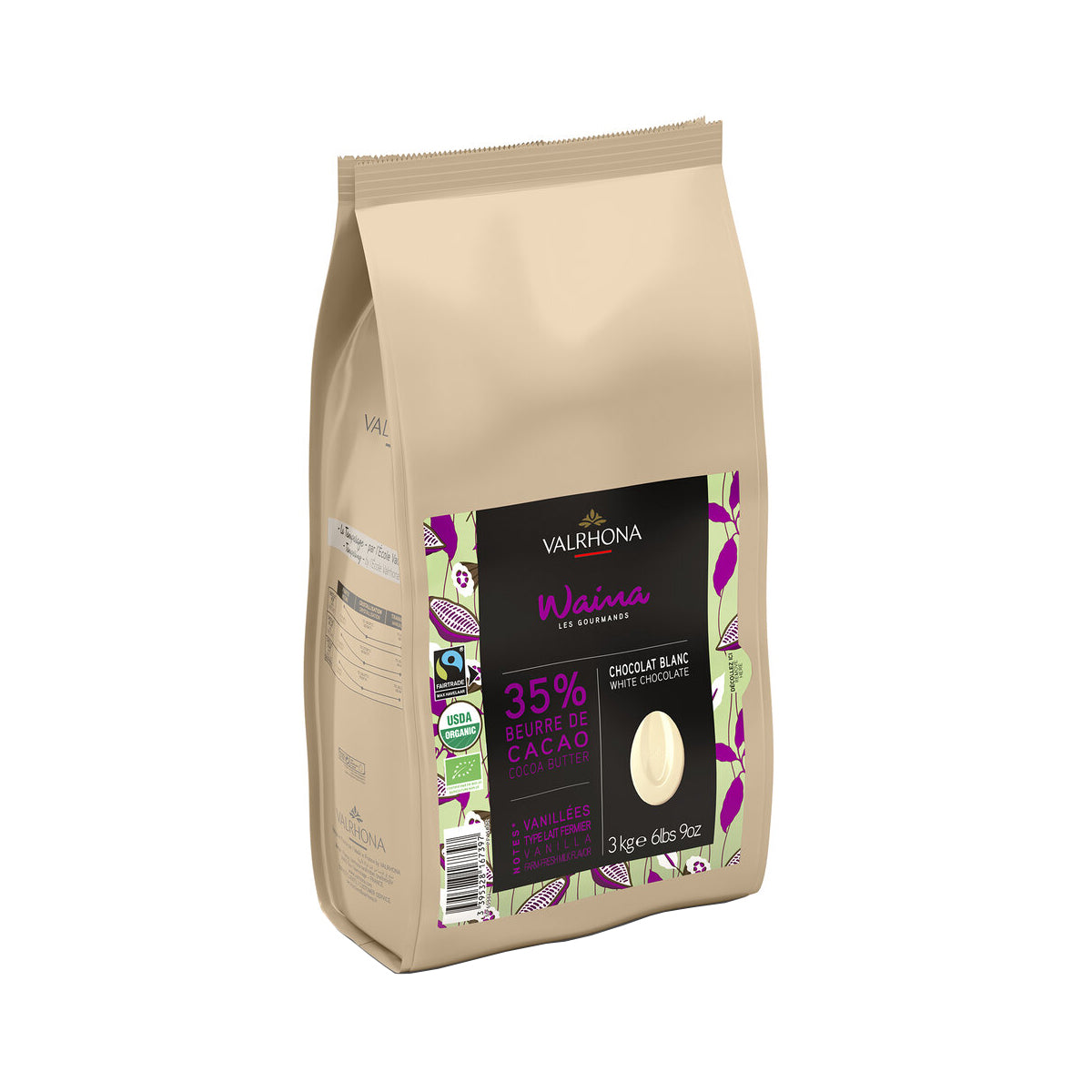 VALRHONA Waina 35%, Organic White Chocolate Couverture