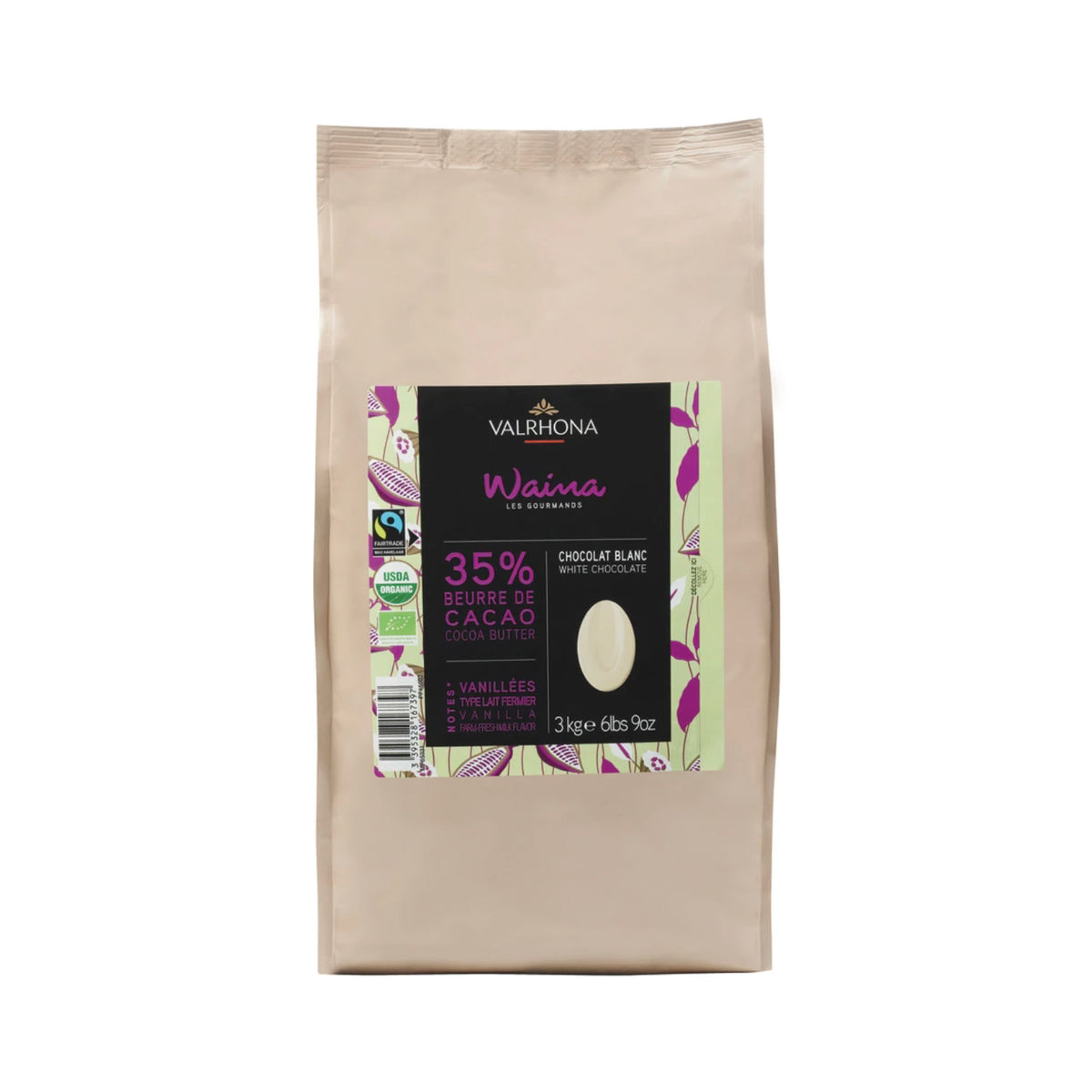 VALRHONA Waina 35%, Organic White Chocolate Couverture